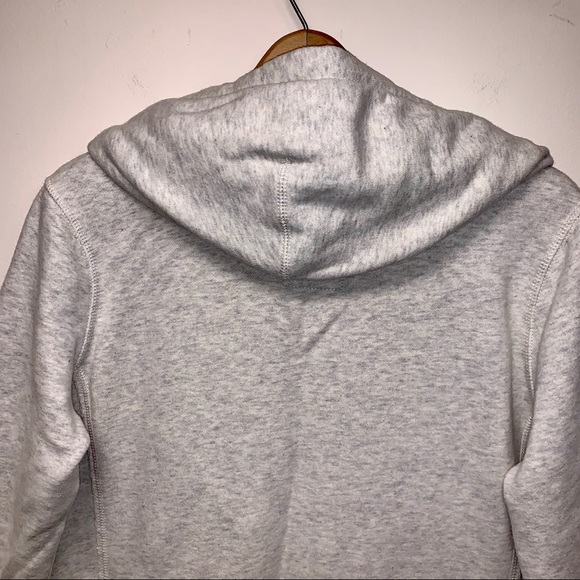AEO Heather Gray Hoodie With Raw Edge Seems - Picture 6 of 9